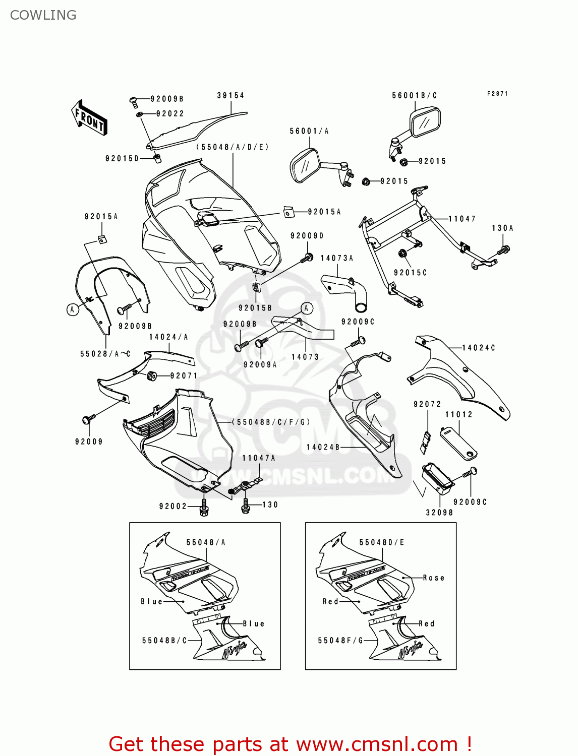 COWLING ZX600D1 NINJA ZX6 1990 USA CALIFORNIA CANADA