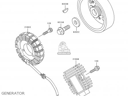 GENERATOR - ZX600D1 NINJA ZX6 1990 USA CALIFORNIA CANADA