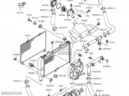 RADIATOR - ZX600D1 NINJA ZX6 1990 USA CALIFORNIA CANADA