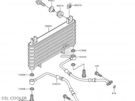 OIL COOLER - ZX600D1 NINJA ZX6 1990 USA CALIFORNIA CANADA