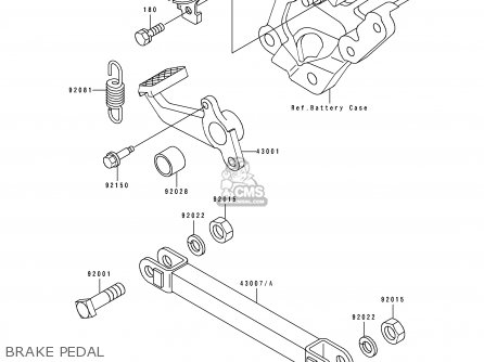 BRAKE PEDAL - ZX600D1 NINJA ZX6 1990 USA CALIFORNIA CANADA