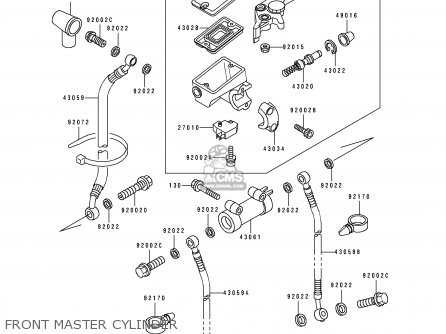 FRONT MASTER CYLINDER - ZX600D1 NINJA ZX6 1990 USA CALIFORNIA CANADA