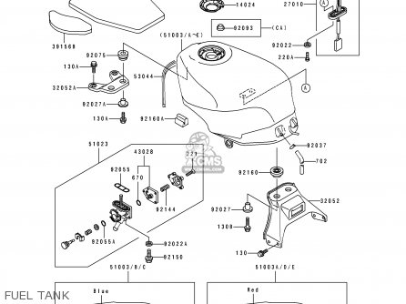 FUEL TANK - ZX600D1 NINJA ZX6 1990 USA CALIFORNIA CANADA