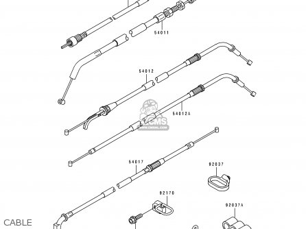 CABLE - ZX600D1 NINJA ZX6 1990 USA CALIFORNIA CANADA