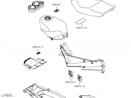 LABEL - ZX600D1 NINJA ZX6 1990 USA CALIFORNIA CANADA