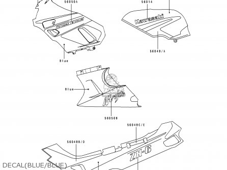 DECAL(BLUE/BLUE) - ZX600D1 NINJA ZX6 1990 USA CALIFORNIA CANADA