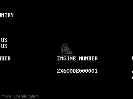 Model Identification - ZX600D1 NINJA ZX6 1990 USA CALIFORNIA CANADA