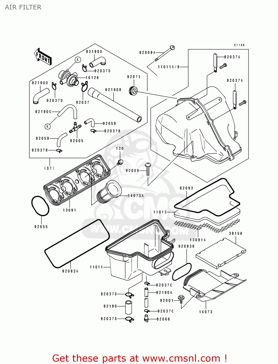 AIR FILTER ZX600D1 ZZR600 1990 EUROPE UK FR AR FG GR IT NR SD SP ST
