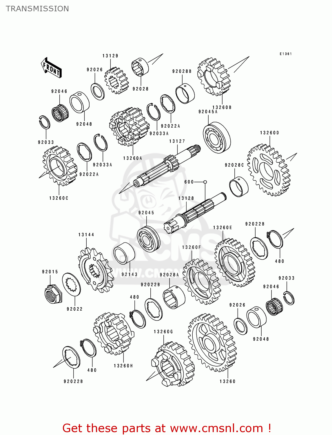 TRANSMISSION ZX600D1 ZZR600 1990 EUROPE UK FR AR FG GR IT NR SD SP ST