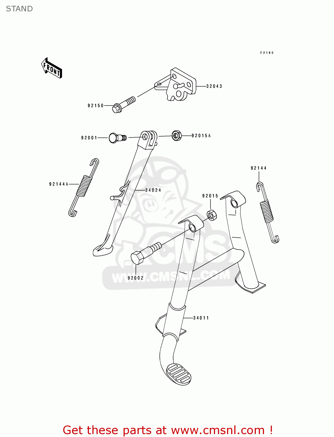 STAND ZX600D1 ZZR600 1990 EUROPE UK FR AR FG GR IT NR SD SP ST