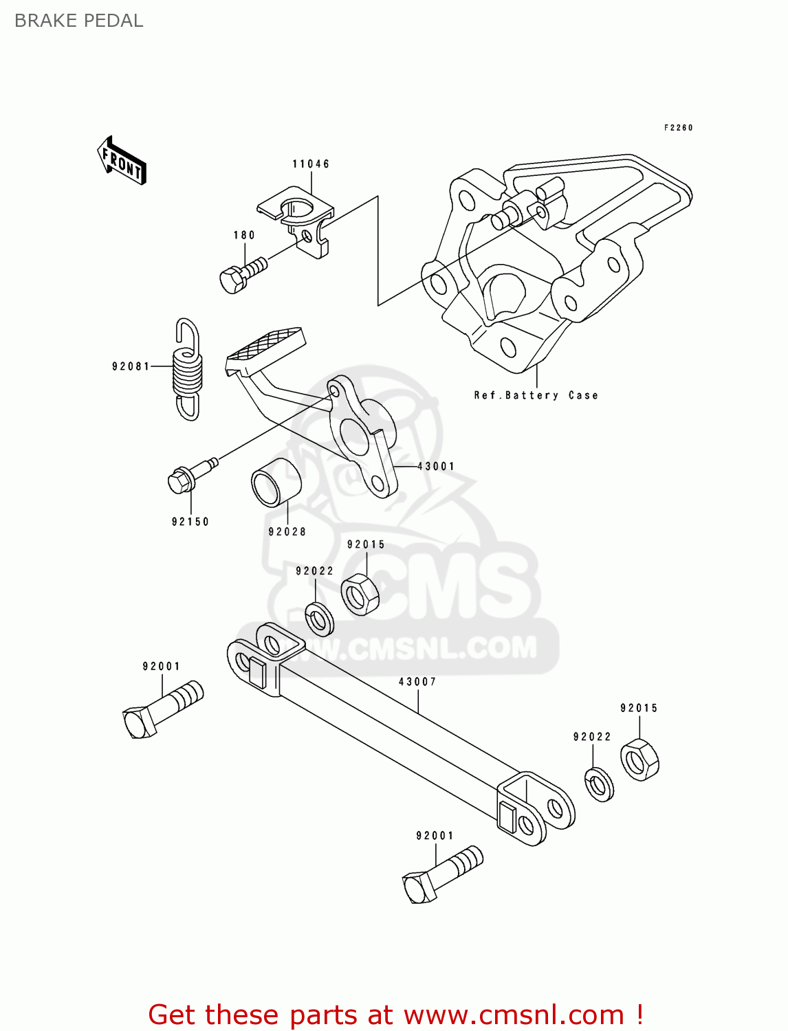 BRAKE PEDAL ZX600D1 ZZR600 1990 EUROPE UK FR AR FG GR IT NR SD SP ST