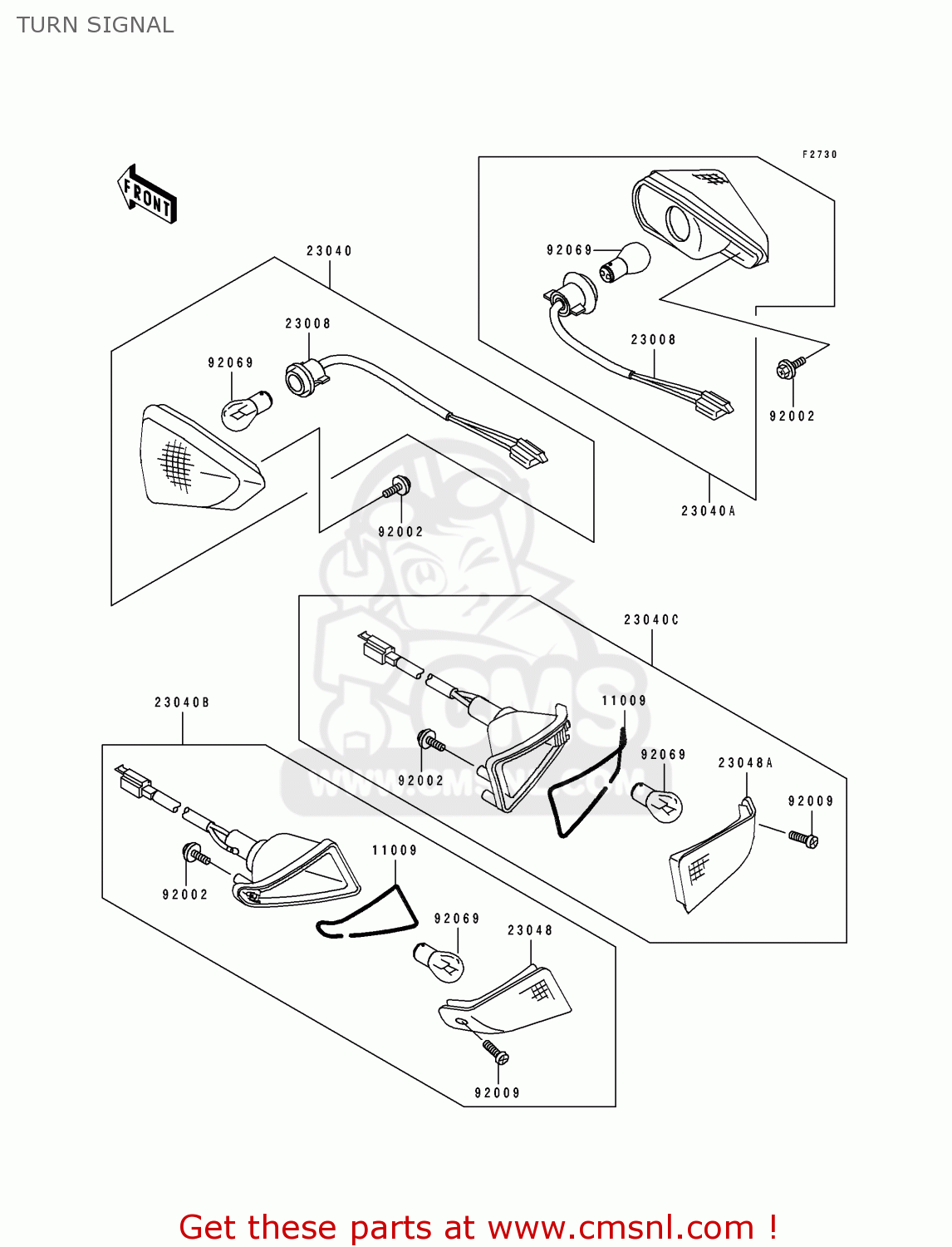 TURN SIGNAL ZX600D1 ZZR600 1990 EUROPE UK FR AR FG GR IT NR SD SP ST