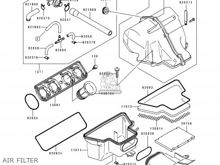 AIR FILTER - ZX600D1 ZZR600 1990 EUROPE UK FR AR FG GR IT NR SD SP ST