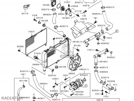 RADIATOR - ZX600D1 ZZR600 1990 EUROPE UK FR AR FG GR IT NR SD SP ST