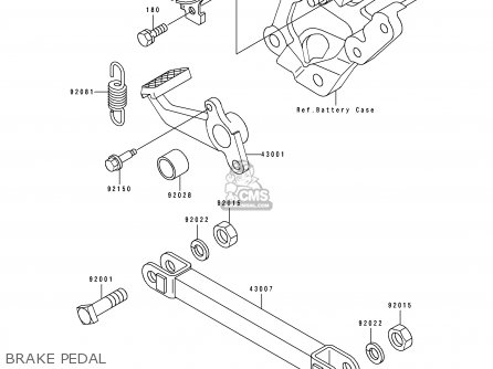 BRAKE PEDAL - ZX600D1 ZZR600 1990 EUROPE UK FR AR FG GR IT NR SD SP ST