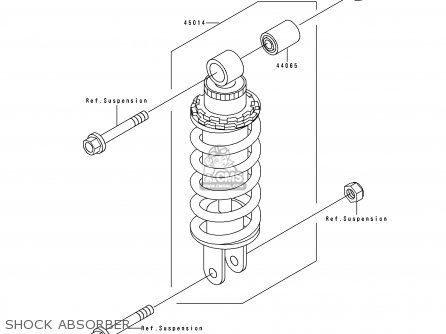 SHOCK ABSORBER - ZX600D1 ZZR600 1990 EUROPE UK FR AR FG GR IT NR SD SP ST