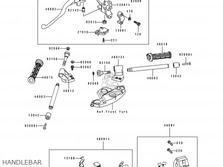 HANDLEBAR - ZX600D1 ZZR600 1990 EUROPE UK FR AR FG GR IT NR SD SP ST