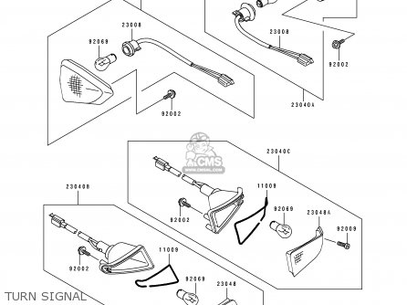 TURN SIGNAL - ZX600D1 ZZR600 1990 EUROPE UK FR AR FG GR IT NR SD SP ST