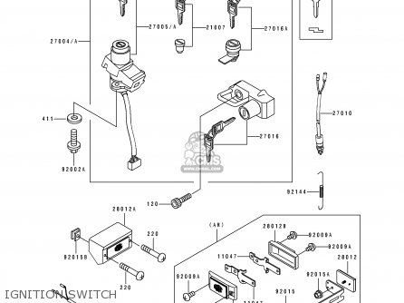 IGNITION SWITCH - ZX600D1 ZZR600 1990 EUROPE UK FR AR FG GR IT NR SD SP ST