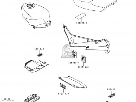 LABEL - ZX600D1 ZZR600 1990 EUROPE UK FR AR FG GR IT NR SD SP ST