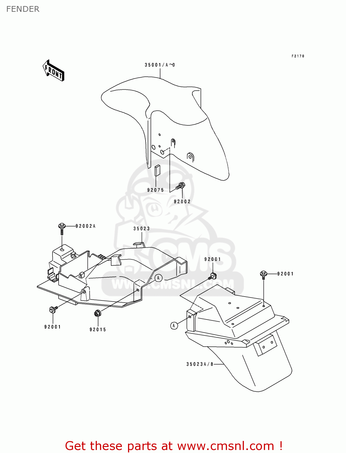 FENDER ZX600D2 NINJA ZX6 1991 USA CALIFORNIA CANADA