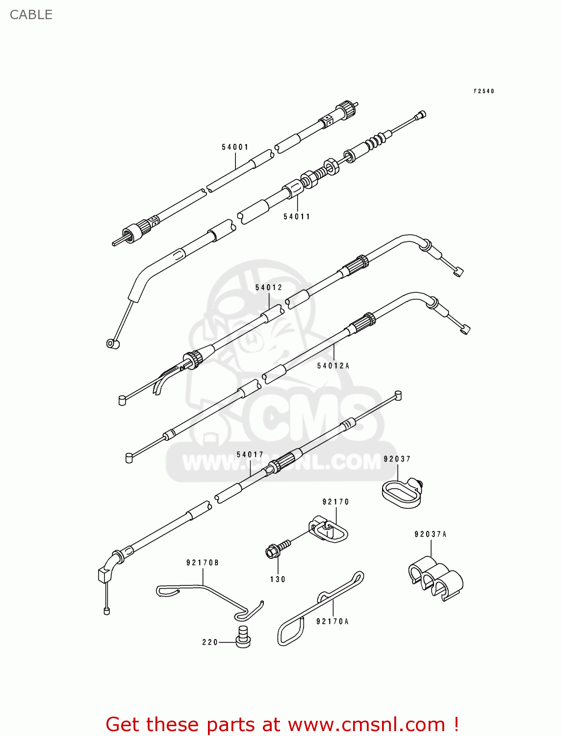 CABLE ZX600D2 NINJA ZX6 1991 USA CALIFORNIA CANADA