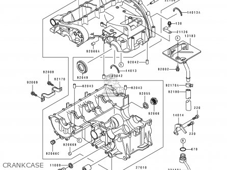 CRANKCASE - ZX600D2 NINJA ZX6 1991 USA CALIFORNIA CANADA