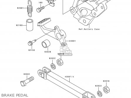 BRAKE PEDAL - ZX600D2 NINJA ZX6 1991 USA CALIFORNIA CANADA