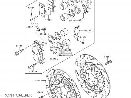 FRONT CALIPER - ZX600D2 NINJA ZX6 1991 USA CALIFORNIA CANADA