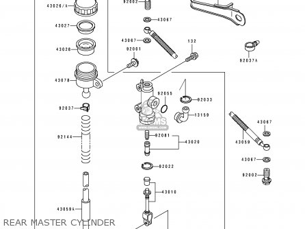 REAR MASTER CYLINDER - ZX600D2 NINJA ZX6 1991 USA CALIFORNIA CANADA