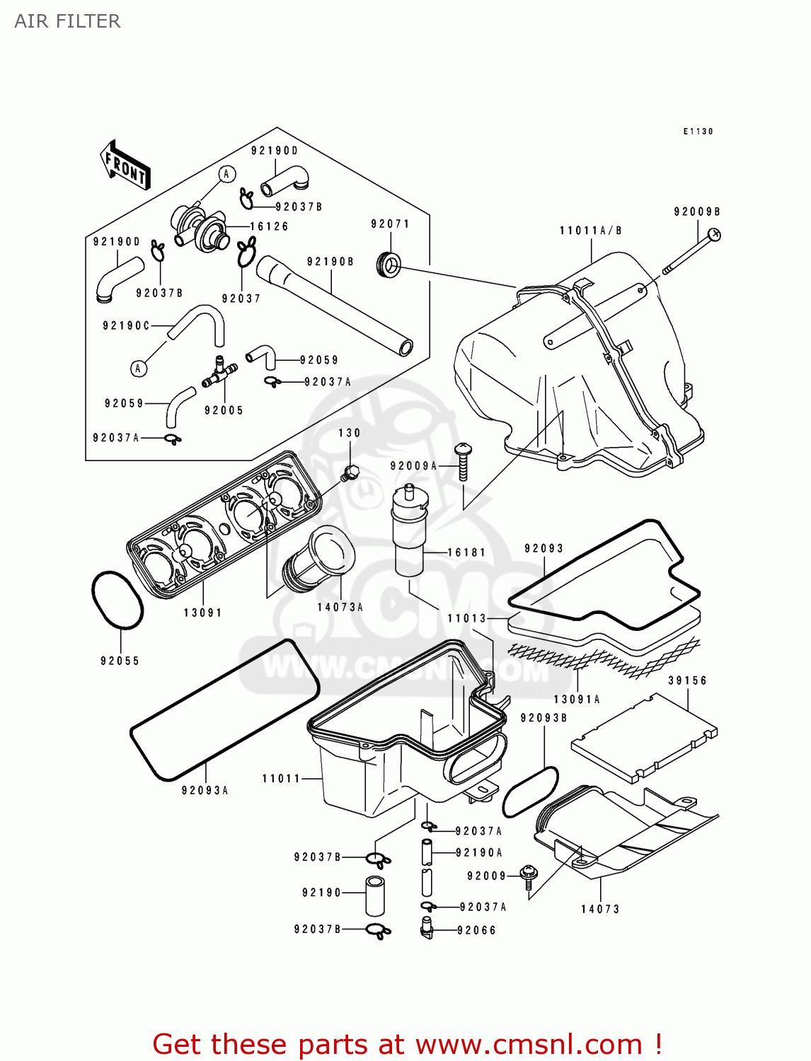 AIR FILTER ZX600D2 ZZR600 1991 EUROPE UK FR AR FG GR IT NR SD SP ST