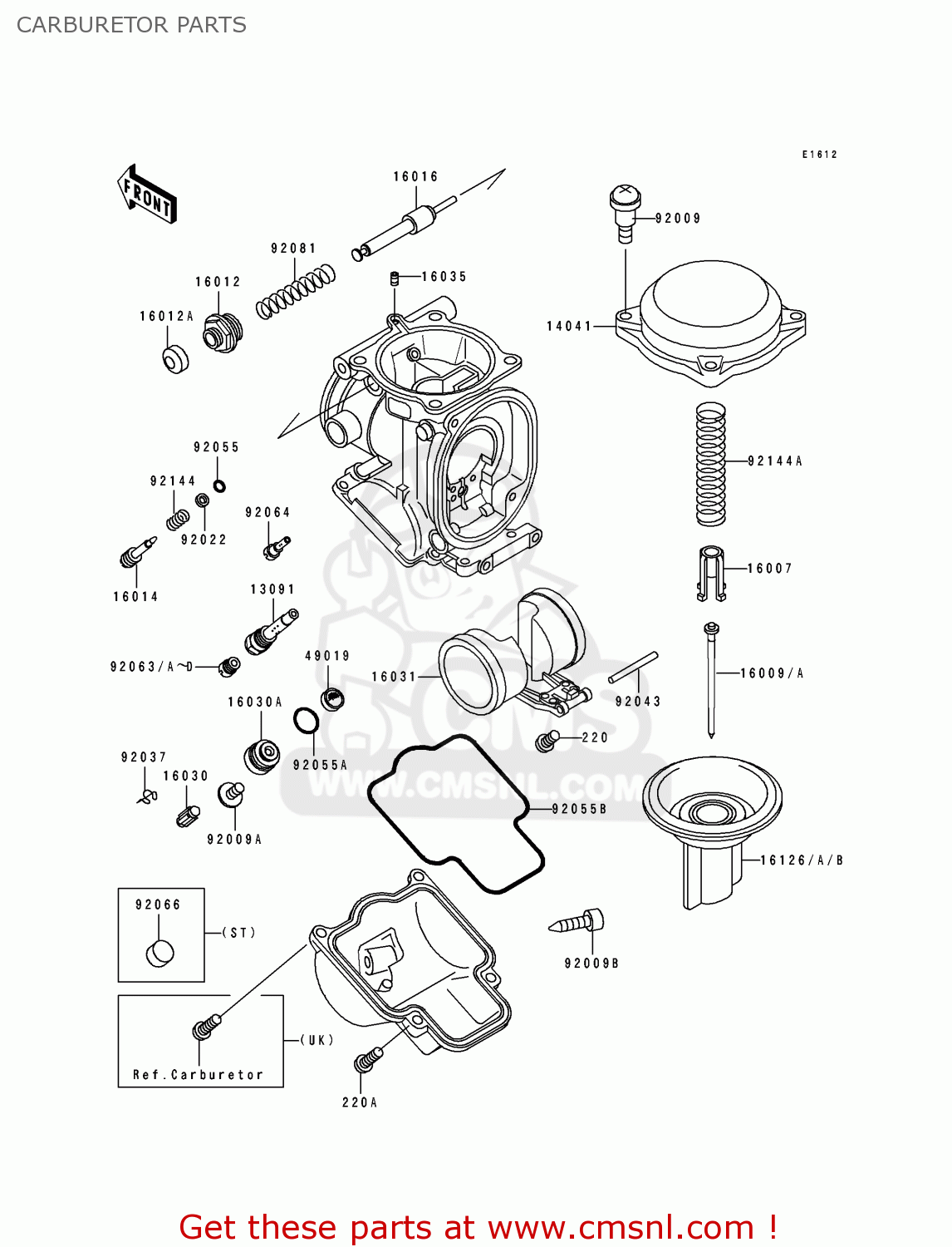 CARBURETOR PARTS ZX600D2 ZZR600 1991 EUROPE UK FR AR FG GR IT NR SD SP ST