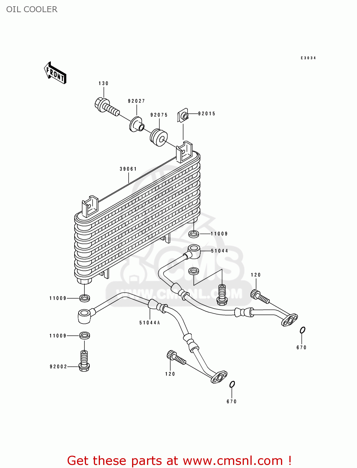 OIL COOLER ZX600D2 ZZR600 1991 EUROPE UK FR AR FG GR IT NR SD SP ST