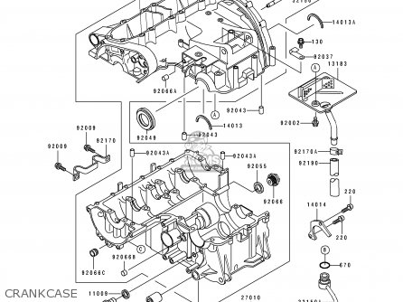 CRANKCASE - ZX600D2 ZZR600 1991 EUROPE UK FR AR FG GR IT NR SD SP ST