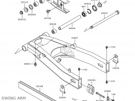 SWING ARM - ZX600D2 ZZR600 1991 EUROPE UK FR AR FG GR IT NR SD SP ST