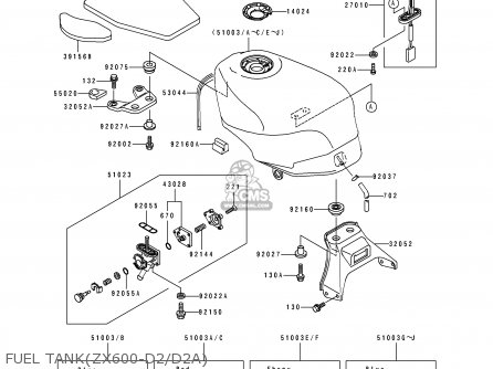FUEL TANK(ZX600-D2/D2A) - ZX600D2 ZZR600 1991 EUROPE UK FR AR FG GR IT NR SD SP ST