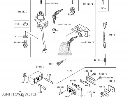 IGNITION SWITCH - ZX600D2 ZZR600 1991 EUROPE UK FR AR FG GR IT NR SD SP ST