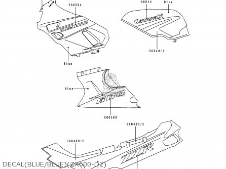 DECAL(BLUE/BLUE)(ZX600-D2) - ZX600D2 ZZR600 1991 EUROPE UK FR AR FG GR IT NR SD SP ST