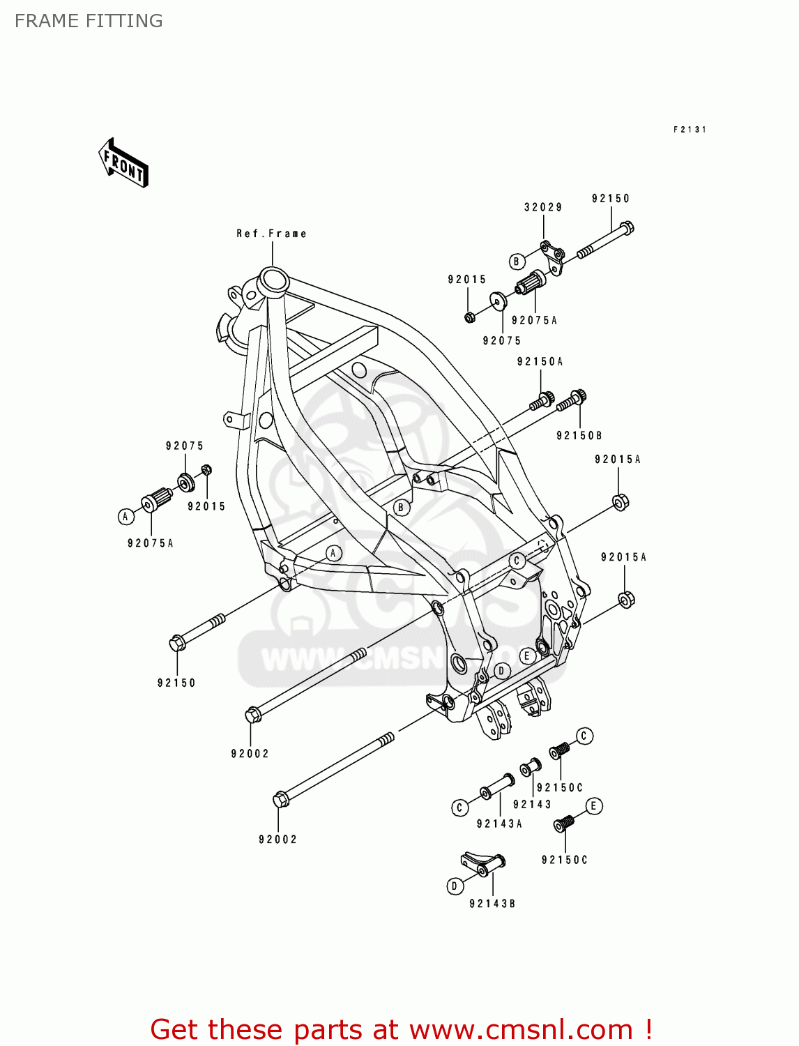 FRAME FITTING ZX600D2A ZZR600 1991 UNITED KINGDOM FG