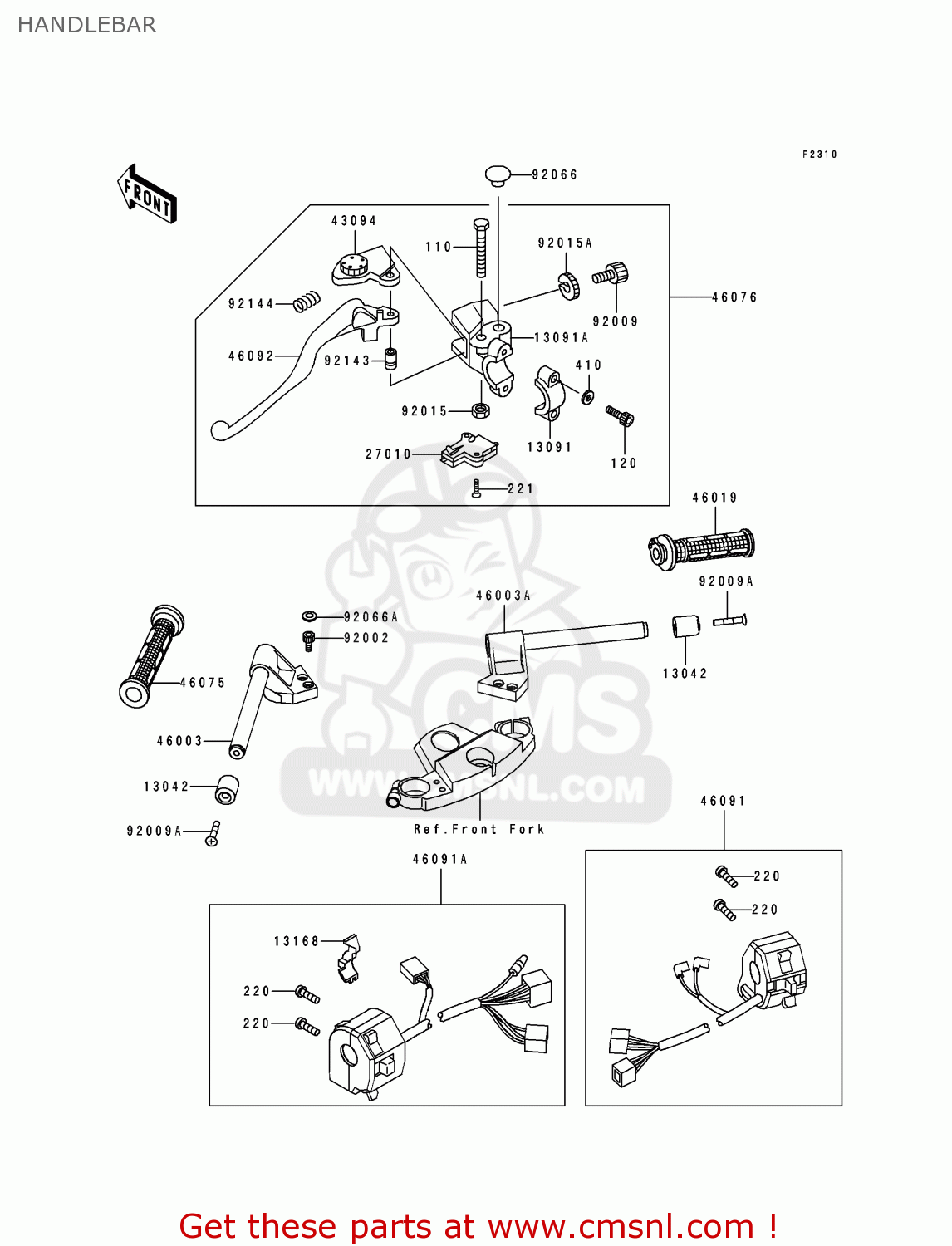 HANDLEBAR ZX600D2A ZZR600 1991 UNITED KINGDOM FG