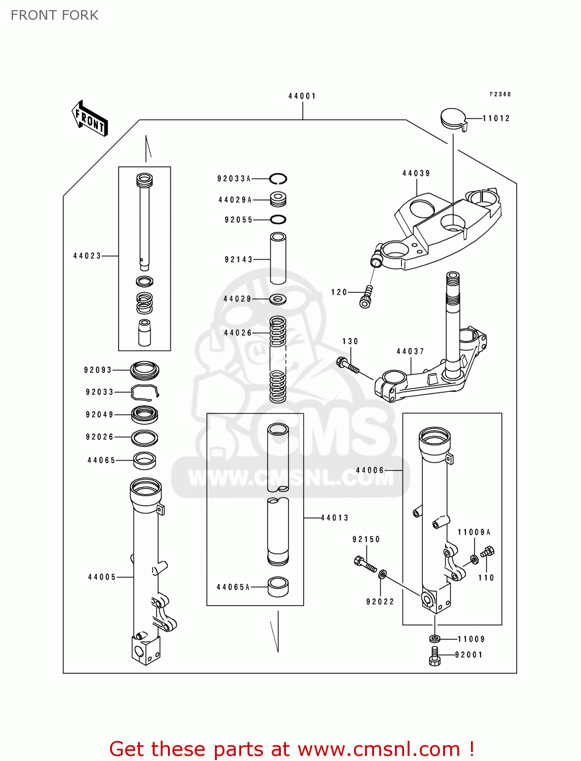 FRONT FORK ZX600D2A ZZR600 1991 UNITED KINGDOM FG