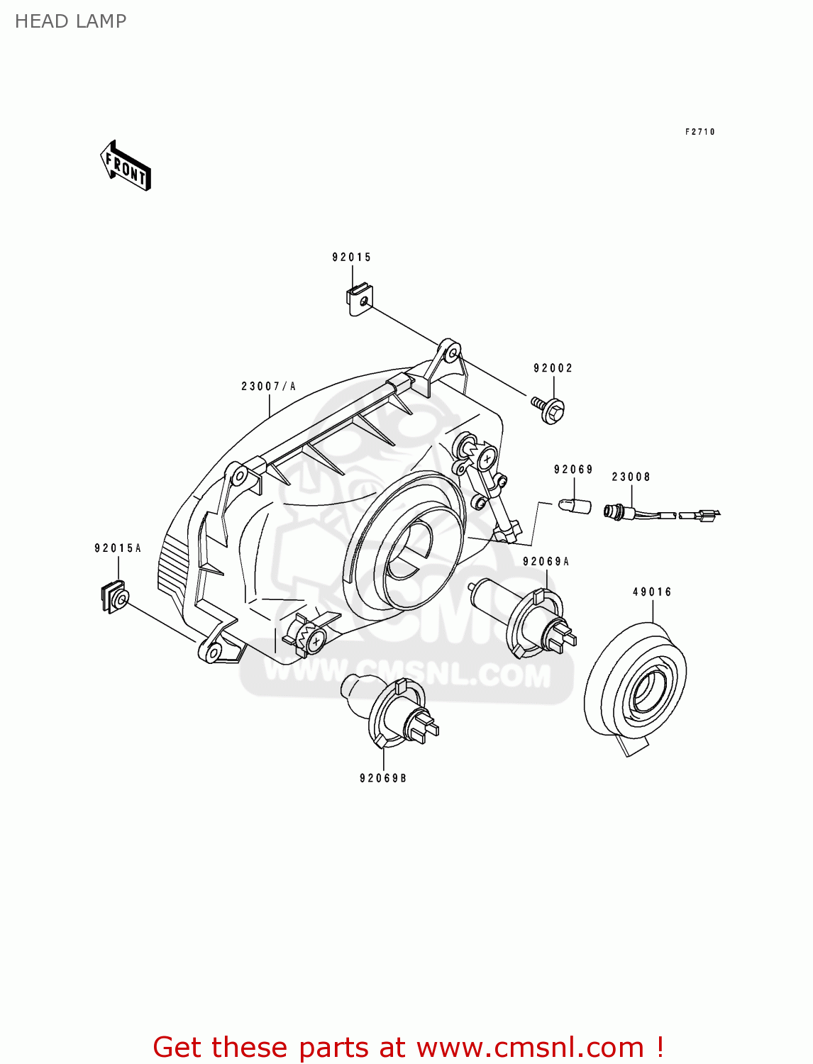 HEAD LAMP ZX600D2A ZZR600 1991 UNITED KINGDOM FG