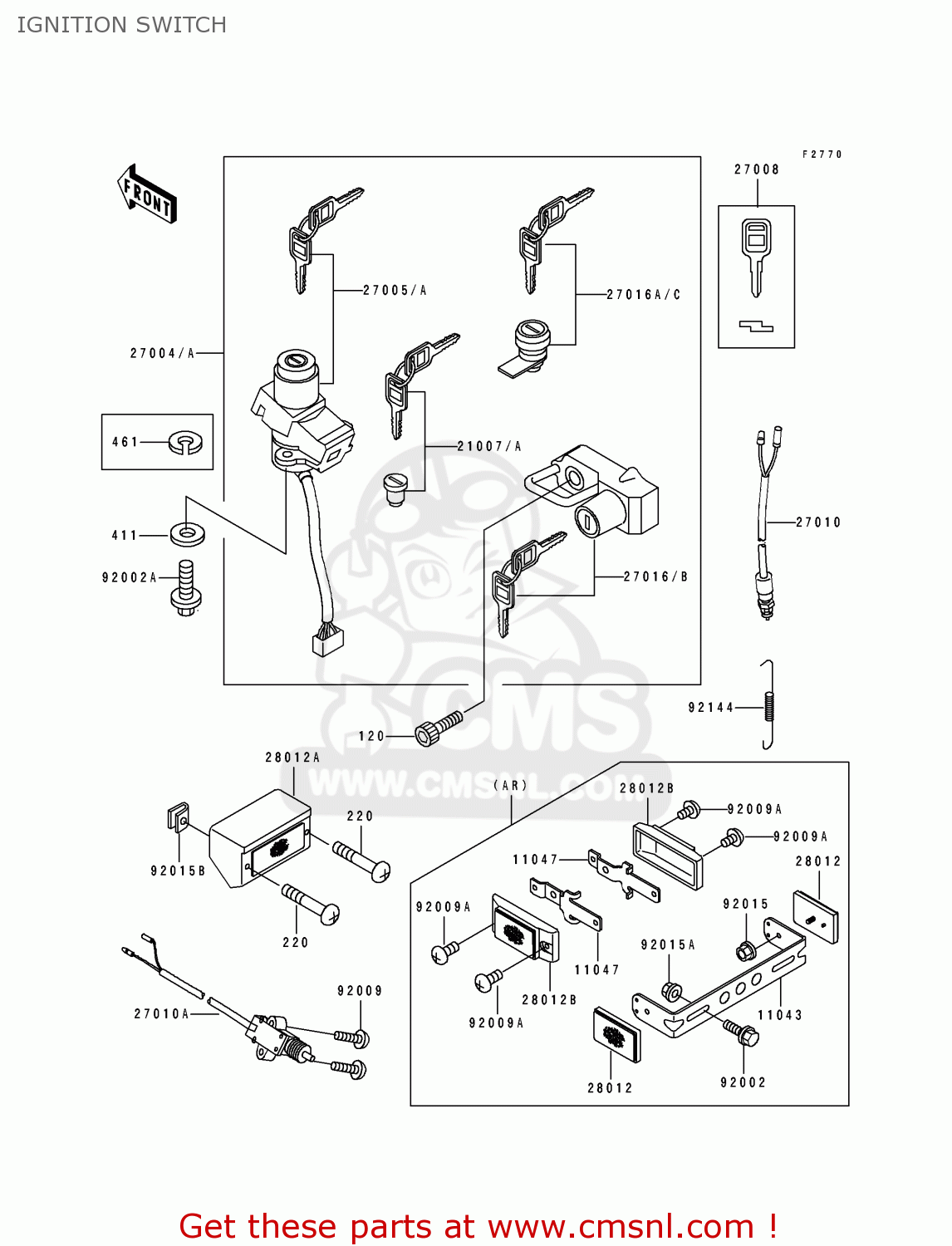 IGNITION SWITCH ZX600D2A ZZR600 1991 UNITED KINGDOM FG