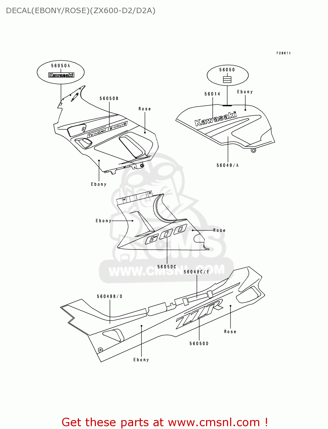DECAL(EBONY/ROSE)(ZX600-D2/D2A) ZX600D2A ZZR600 1991 UNITED KINGDOM FG