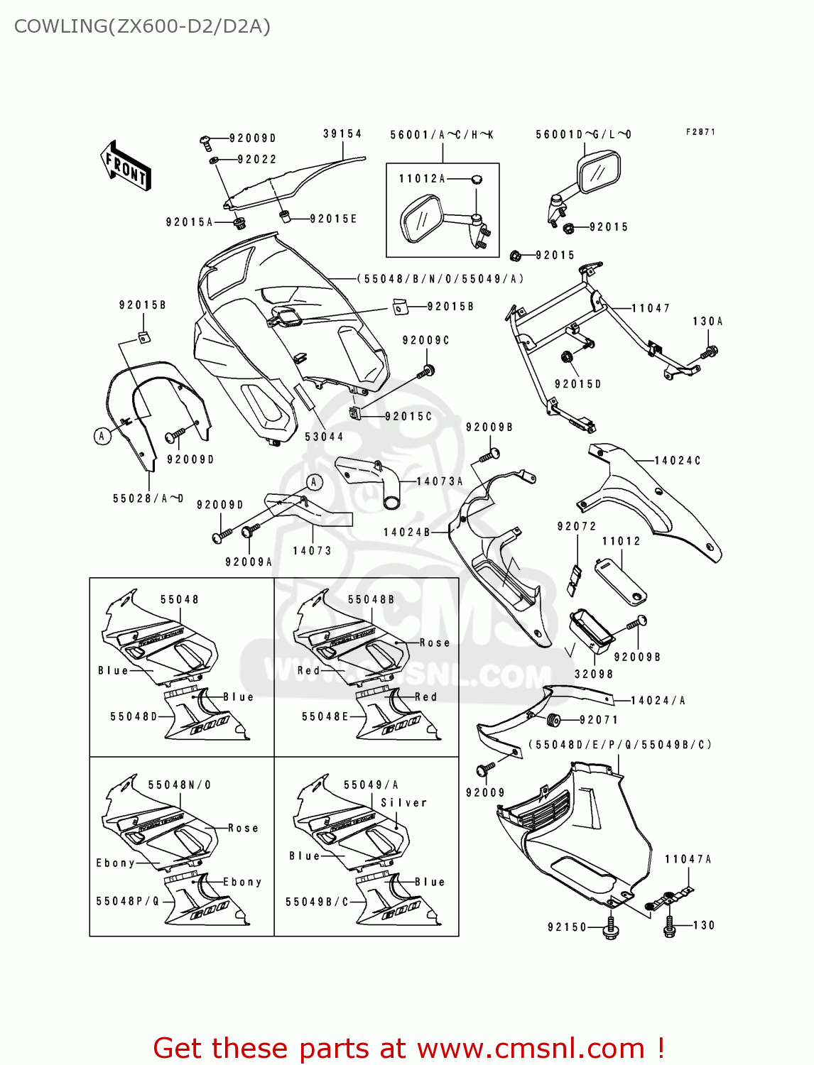 COWLING(ZX600-D2/D2A) ZX600D2A ZZR600 1991 UNITED KINGDOM FG