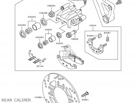 REAR CALIPER - ZX600D2A ZZR600 1991 UNITED KINGDOM FG