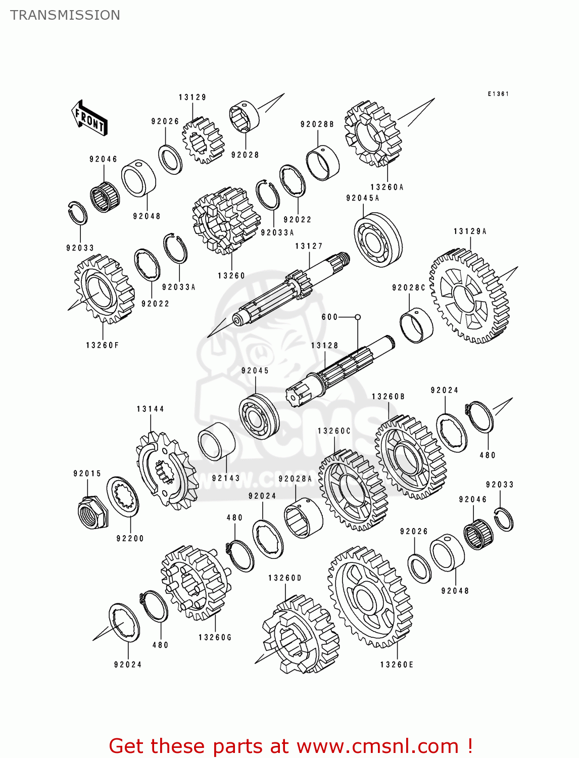 TRANSMISSION ZX600D3 NINJA ZX6 1992 USA CALIFORNIA CANADA