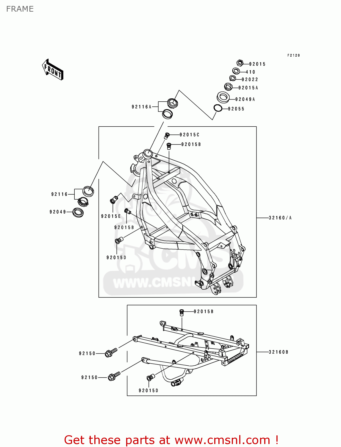 FRAME ZX600D3 NINJA ZX6 1992 USA CALIFORNIA CANADA