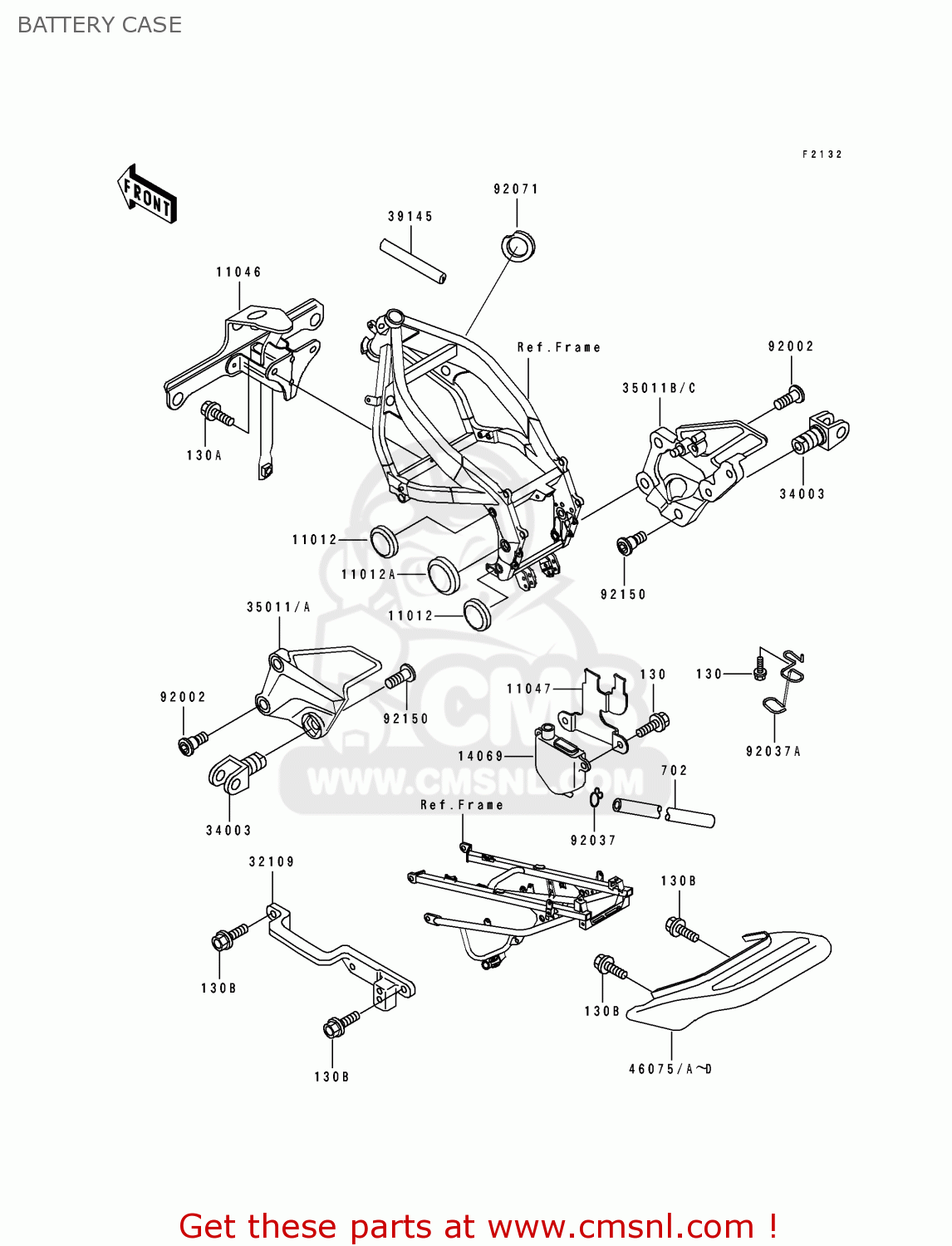 BATTERY CASE ZX600D3 NINJA ZX6 1992 USA CALIFORNIA CANADA