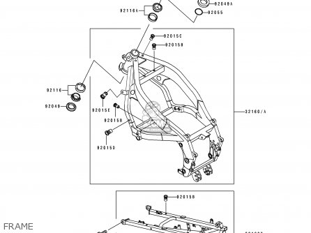 FRAME - ZX600D3 NINJA ZX6 1992 USA CALIFORNIA CANADA